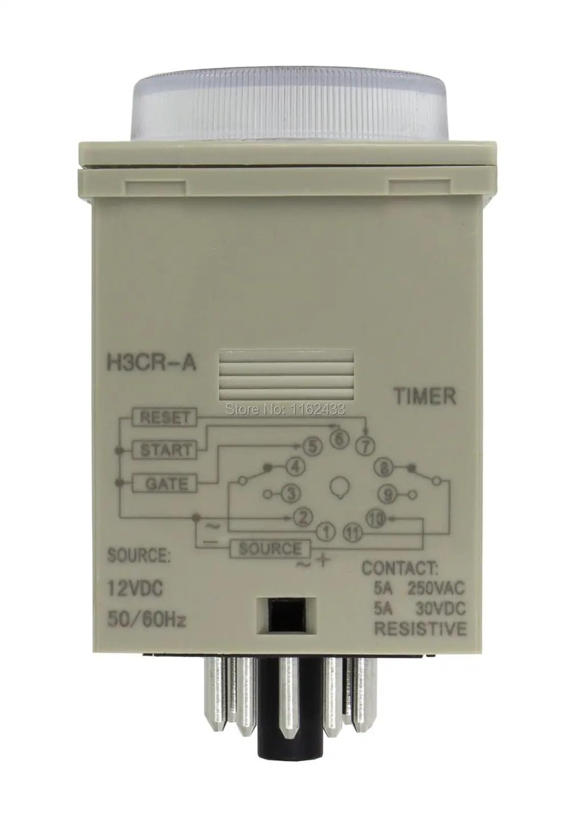 H3CR-A 11 pines DC 12V relé de tiempo 12VDC temporizador