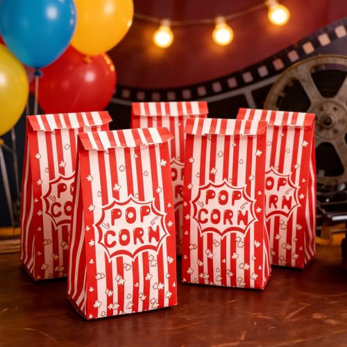 Image of 400 Pcs Small Paper Popcorn Bags, 1 Oz Movie Night Pop Corn Bags, Oil-proof Paper Popcorn Bag Bulk for Popcorn Machine, Popcorn Containers Cups for Individual Servings, Party supplies