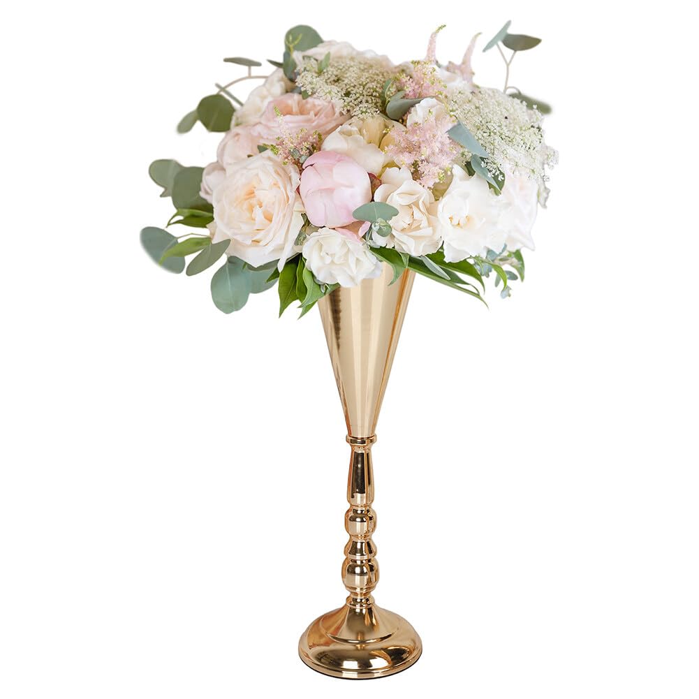 Amazon.de: Gold Blumenstnder Hochzeit Herzstcke, Hoch Metall Trompete  Vasen Tabletop Blumenvasen pflanzenstnder Blumenstnder Goldvasen Hochzeit  ...