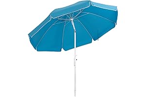 MEWAY 7.5ft Beach Umbrella with Detachable Sand Anchor & Tilt Mechanism