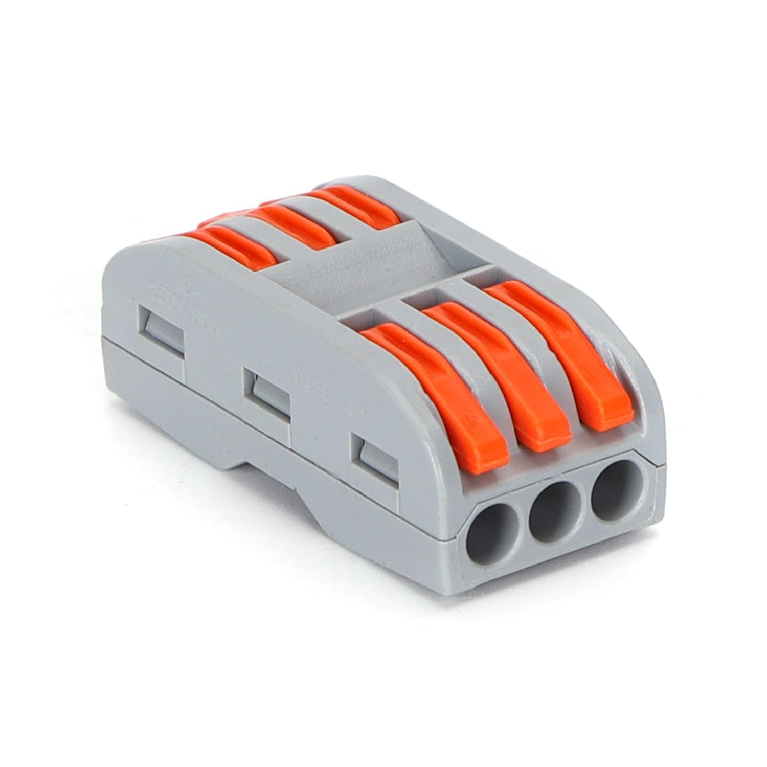 VoltShine PCT-223 Terminal Block (2 pcs/Blister) in Elegant Grey and Vibrant Orange, Ideal for Safe and efficient Electrical Connections, ensuring Quality and Durability in Every use.