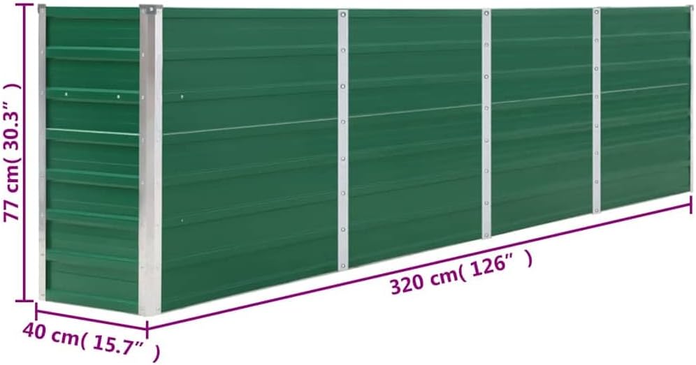 Dimensions diagram of the vidaXL raised bed
