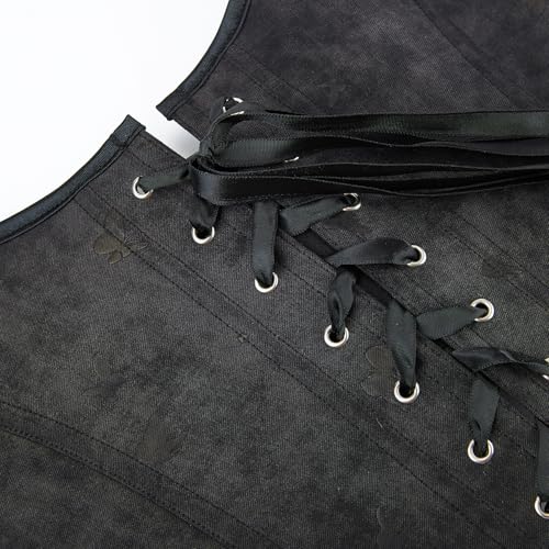 Renaissance-Lace-Up-Tank Bustier-Corset-Tops for Women - Vintage Sleeveless Square-Neck Vest Corset Sexy Clubwear4