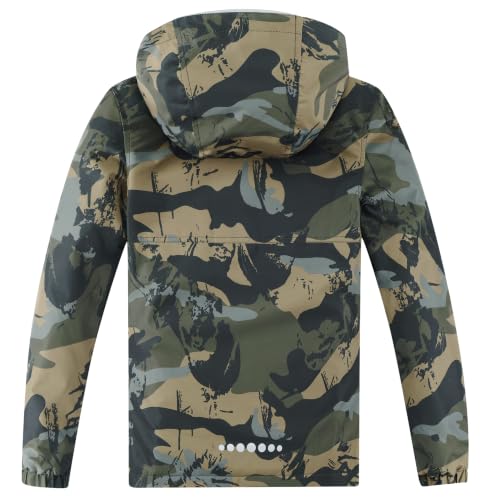Image of Boys Girls Waterproof Hooded Jackets Fleece Lined Rain Jackets