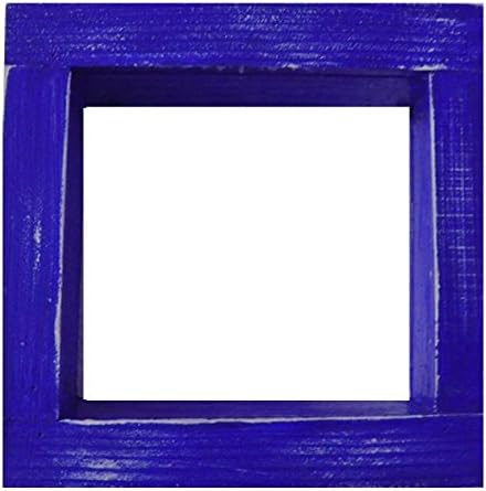 Square Wood/Wooden Shadow Box Display - 9" x 9" - Royal Blue - Decorative Reclaimed Distressed Vintage Appeal