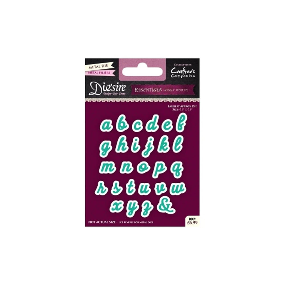 Spectrum Noir "Lower Alphabets Set Diesire Essentials Only Words, Purple
