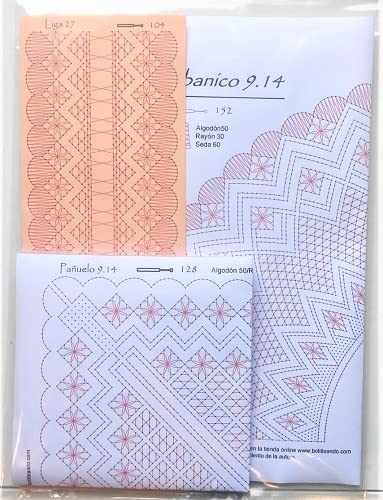 Conjunto 9.14 patrón bolillos abanico+liga+pañuelo