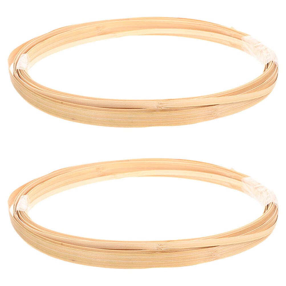 Tofficu Bamboo Strips for Weaving 2 Bundles 6 Meters Total 10Mm Wide Natural Bamboo Craft Material for Basket Making Wedding Decor and Floral Arrangements