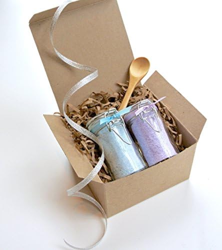 Bath Salt Gift Set with Mini Wood Spoon for Pampering Gift