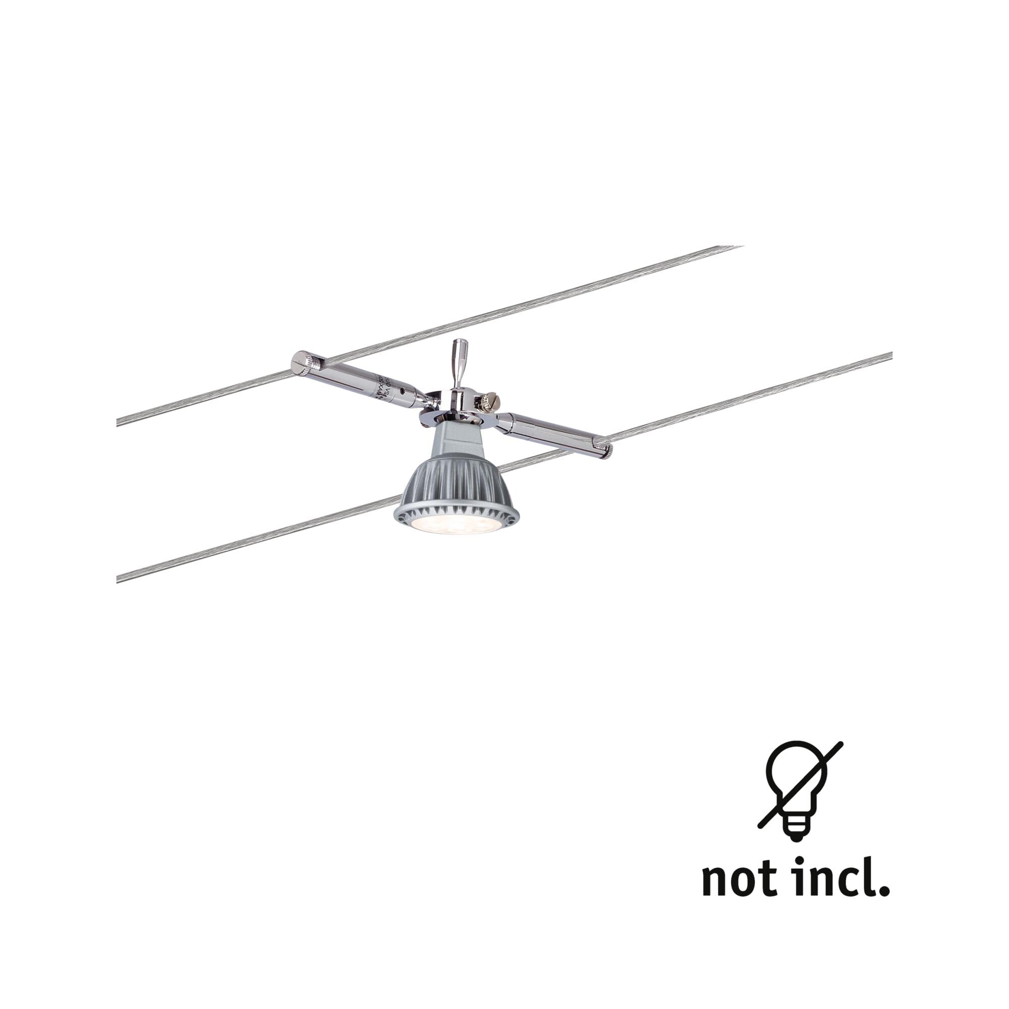 Paulmann 94147 Sistema de cable Spot Togo, máx. 1x10W, GU5,3, Cromo, 12V, Metal