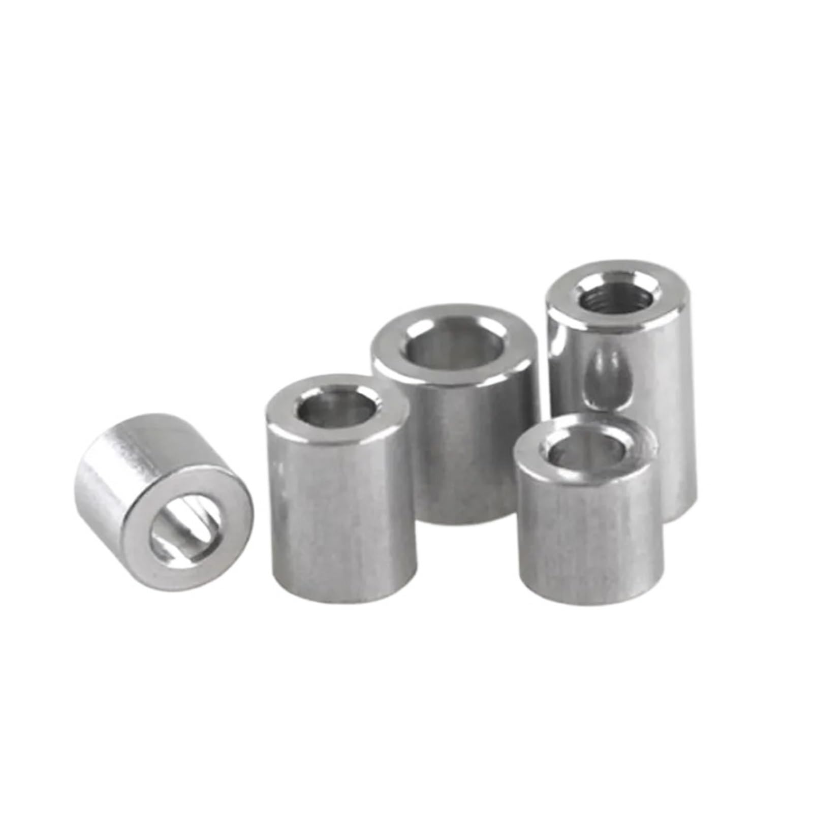 Distanziali in alluminio, 5 pezzi - 10 guarnizioni per boccola in alluminio, M3-M12 piatte (30 mm (L), M6 10 pz OD 10 mm)