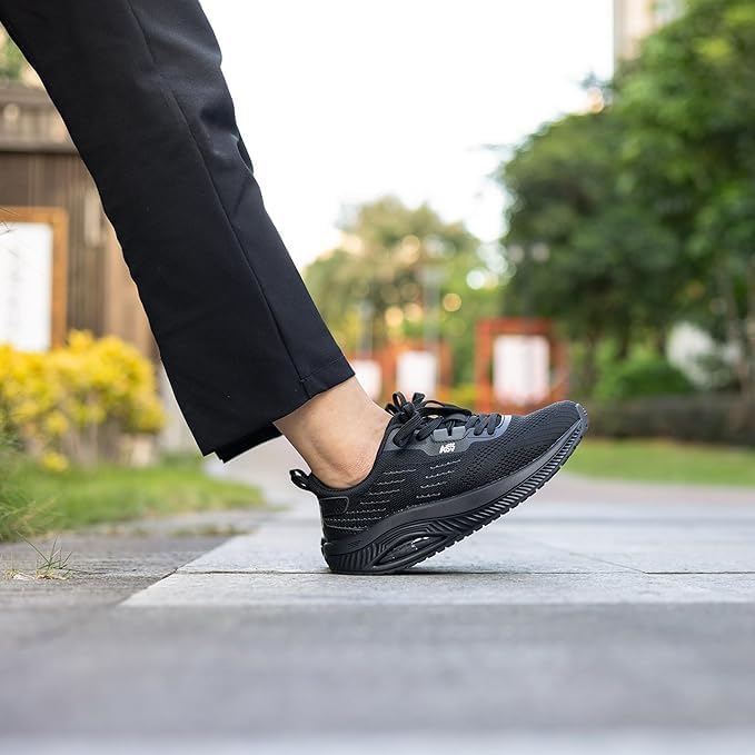 Women's Walking Shoes with Arch Support Orthotic Sneakers for Plantar Fasciitis Heel and Foot Pain Relief Tennis Black Size 6.5 - Image 2