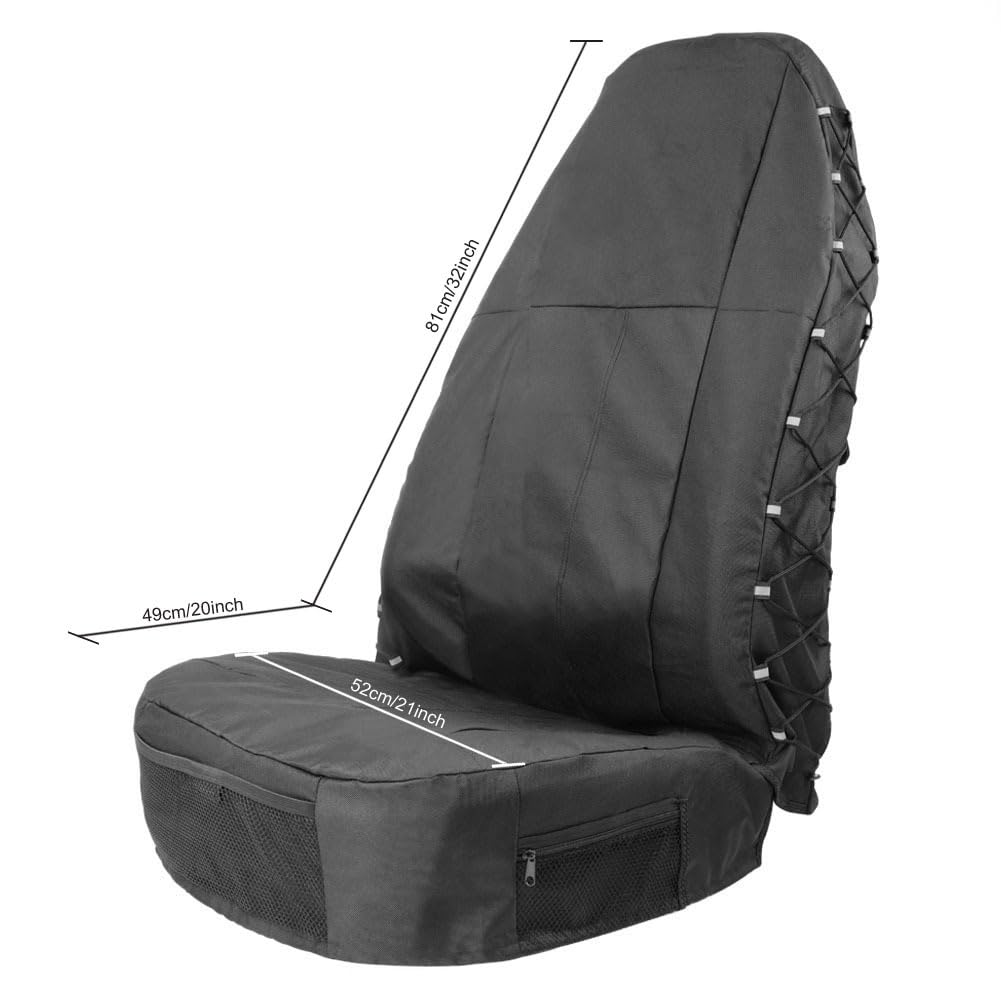 Housse Siege Voiture pour Isuzu All Models Dmax Mux 2000-2023 2024, ImperméAble Tissu Oxford Protection Couvre Sieges, Plage Surf Fitness avec Sac De Rangement Voiture Housses Siège