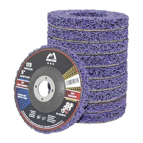Merryland CSD Scheibe 125 Farbe Rost für Winkelschleifer 125mm Lila Reinigungsscheibe Entroster Scheibe Metall Edelstahl Stahl Grobreinigungsscheibe Grobschleifscheibe 10 Stück Bravo-Line SB208114