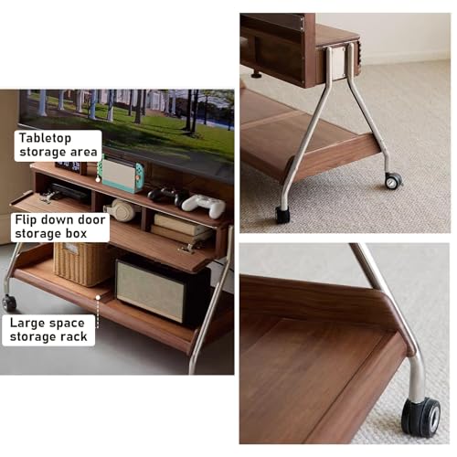 Soporte TV móvil con ruedas y estantes para 40 a 75 pulgadas miniatura 6
