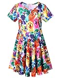 QPANCY Colorful Dog Dresses for Girls Kids Summer Dress Party Outfits Clothes,Size 6 7