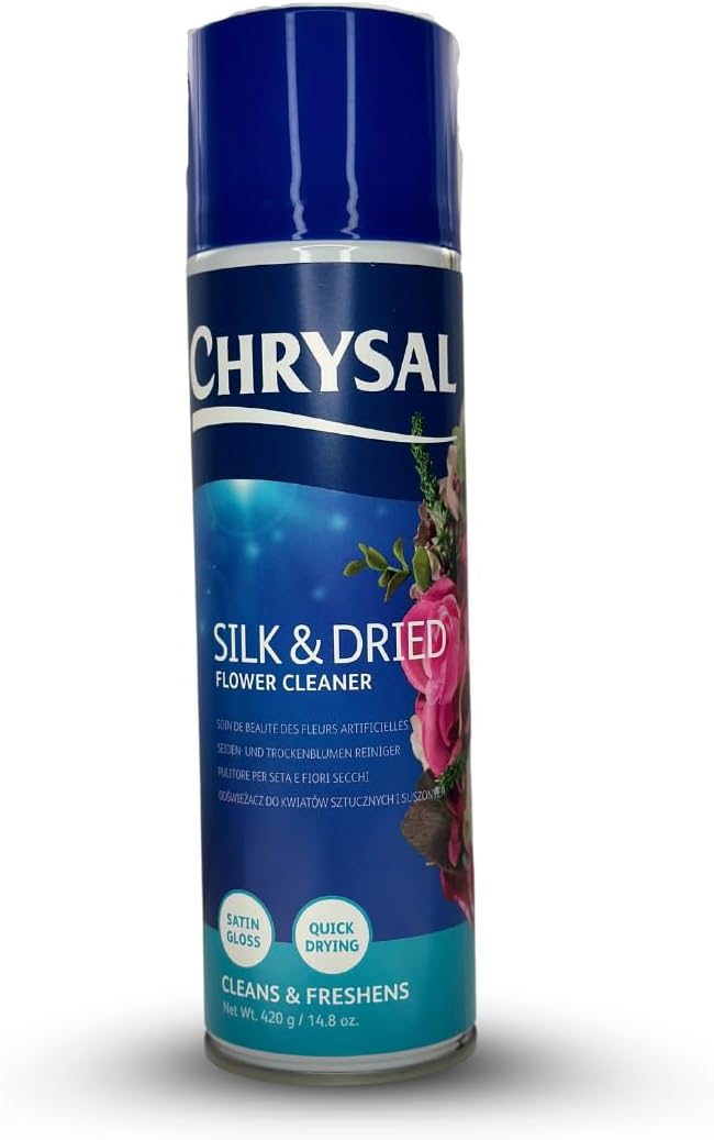 Chrysal Silk & Dried Flowers Cleaner Spray (14.8 Oz) - Floral Supplies For Artificial Plants Flower Arrangements Ideal Florist – Plant Accessories Cleane