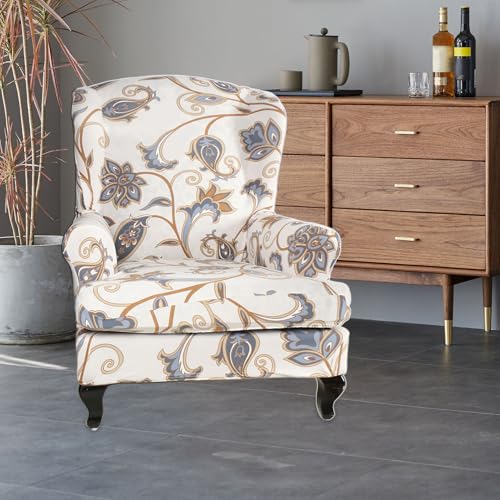 Funda para silla de sofá beige de poliéster elástico PRETYZOOM 5