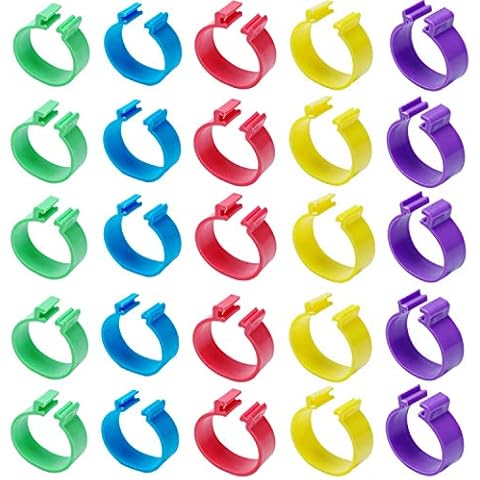 Minelife 150 Pieces Chicken Leg Rings Bands, Poultry Leg Bands Chicken Ankle Rings Chicken Identification Leg Bands Clip-on Chicken Ankle Rings for Ducks Chicken Goose Guinea Turkey Pigeons(20mm) Cover