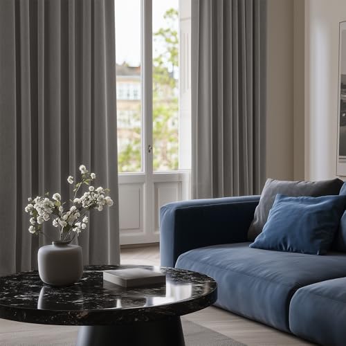 Image of Deconovo Blackout Curtain for Living Room 63 Inches Long, Door Curtain