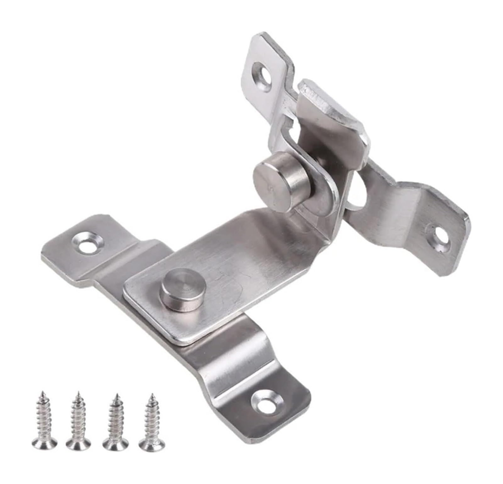 Door Lock Bolt, Barn Door Lock Slide Gate Hasp Latch 90 Degree Stainless Steel 50mm 70mm(L)