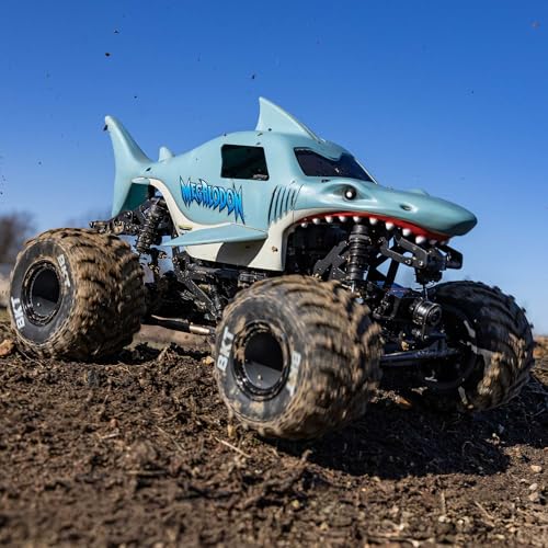 Image of Losi 1 /18 Mini LMT Megalodon 2S 4X4 RTR Brushed Monster Truck Battery & Charger Included Blue LOS01026T3