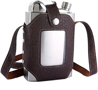 TANEAXON 26 oz Large Capacity Whiskey Flasks for Liquor with Removable Transparent Holster - Stainless Steel and Leak Proof