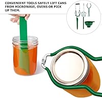 Vista 8 de Kit de 12 piezas de conservas esenciales para botes, tapa magnética, embudo de enlatado de boca ancha, herramientas de cocina para enlatado
