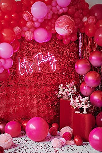 Image of Ulalaza LED Neon Sign Night Light for Wall Party Decor Bedroom Room Bar Wedding Home Birthday Art Decoration Christmas with USB Chain Light modulator 5v (lets party blue)