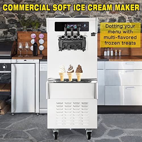 20-28 L/H Kommerzielle Weiche Eismaschine, 2+1 Aromen Soft Serve Ice Cream Machine Mit Zwei 6-L-Hoppern, 2200W… – Bild 3
