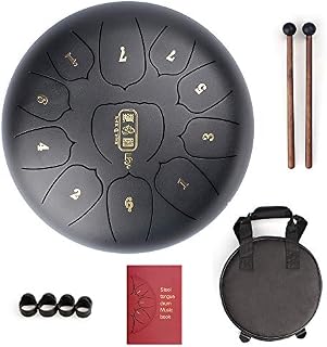 Qstyle 10 Inches Tongue Drum for Kids,11 notes Handpan Drum for Sound Healing,Meditation,Yoga