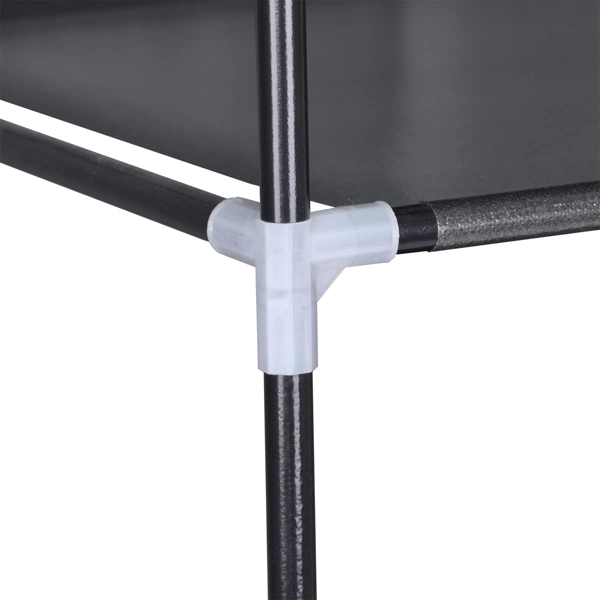 T-LOVENDO.ES Armario de Tela ropero estantería con Cremallera Plegable Modular portátil Grande 175 x 150 x 45 cm. Tubos de Acero para Perchas. Varios estantes Robusto y Estable. Negro