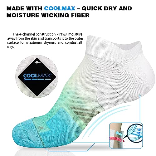 Image of Hylaea No Show Running Athletic Anti-Blister Wicking Coolmax Socks, Seamless Anti-odor