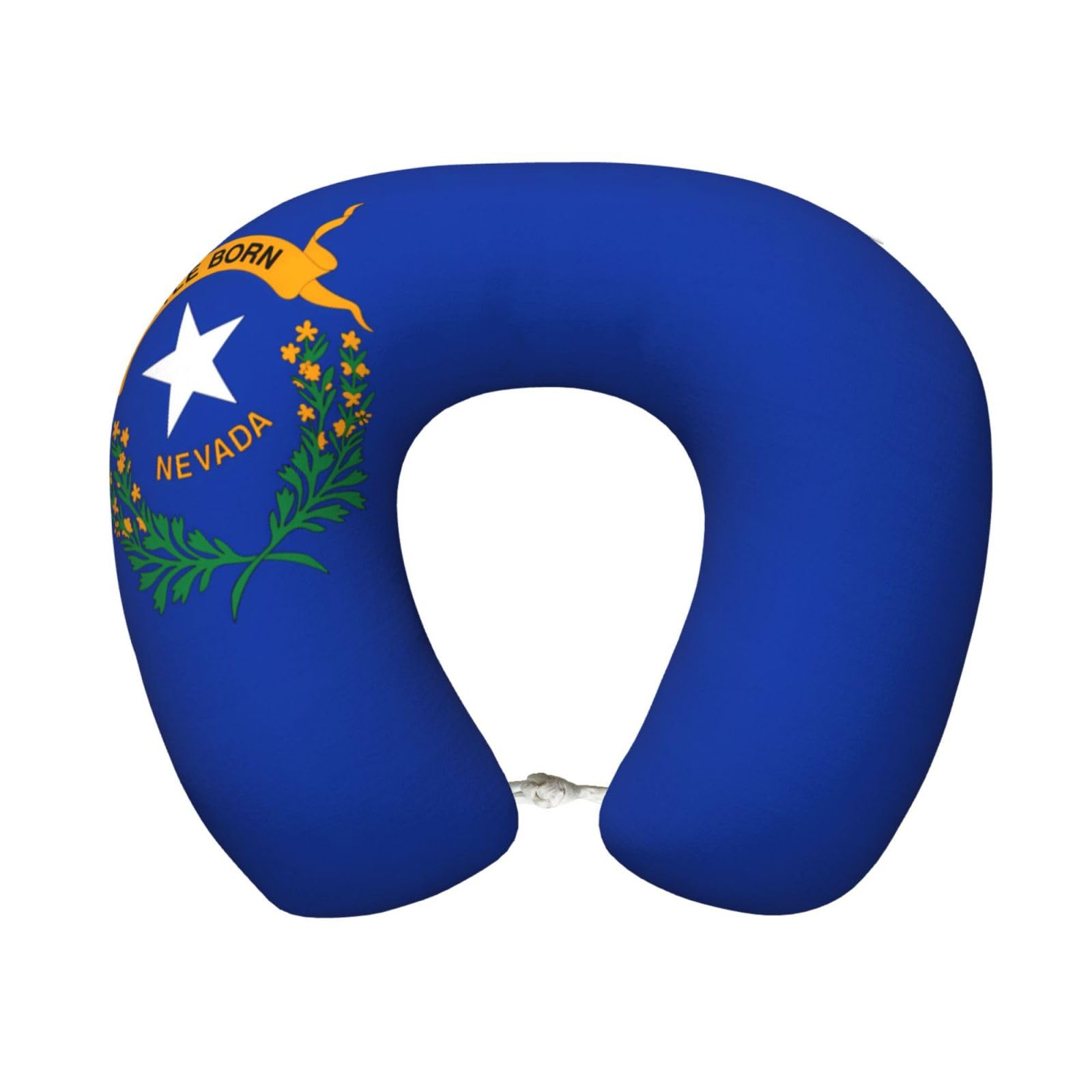 peiyeety Comfortable Nevada State Flag Print Memory Foam Travel Pillow - U-Shaped Neck Support for Trips, Office Naps, and More