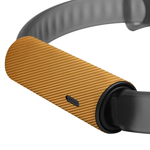 Skinomi Gold Carbon Fiber Full Body Skin Compatible With Misfit Ray Fitness Tracker (Full Coverage) Techskin Anti-Bubble Film #TOP2