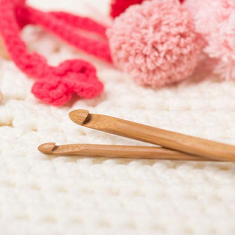 MACHSWON 8.0mm Wooden Crochet Hooks Knitting Needles for DIY Craft Yarn 6Pcs - Image 4