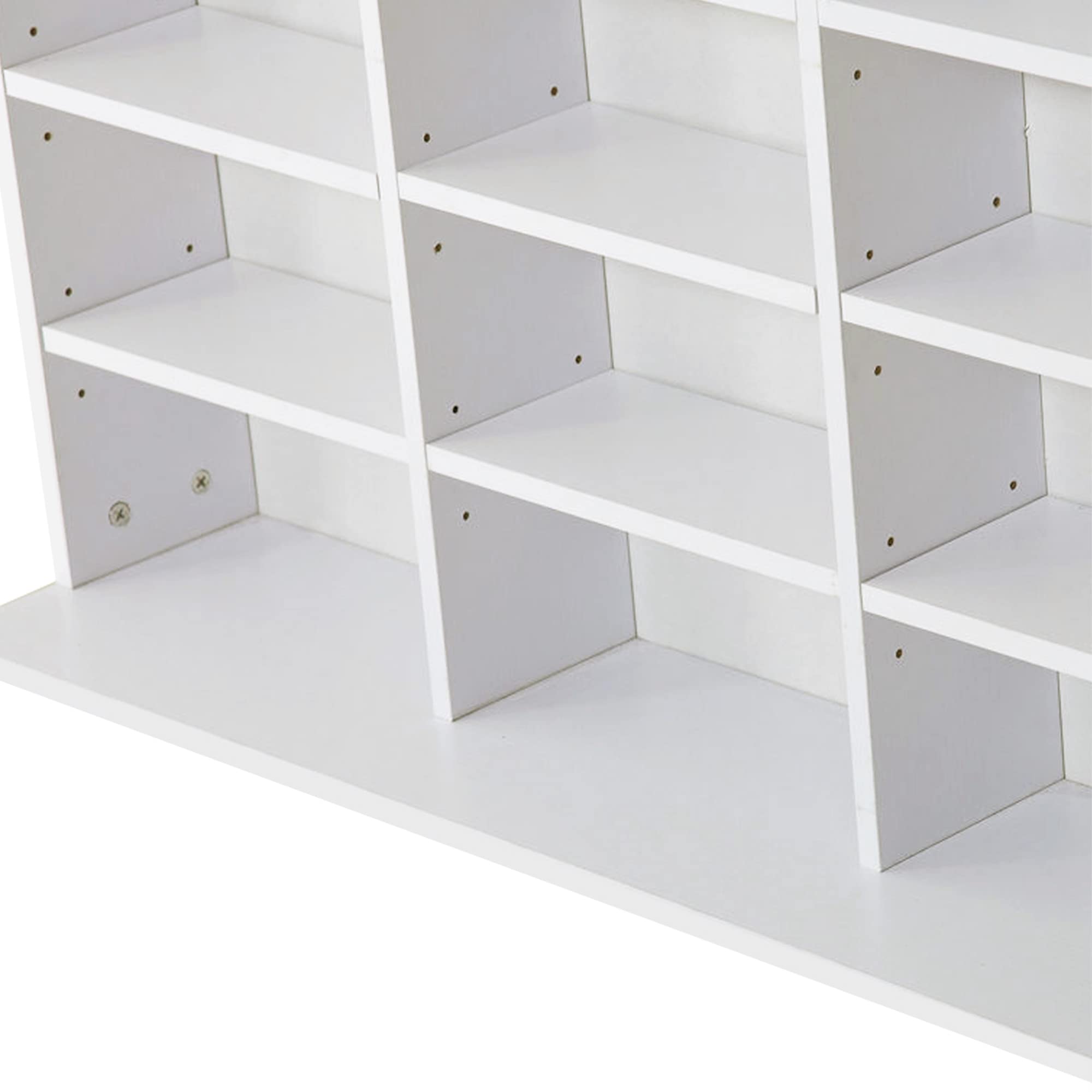 HOMCOM Rangements pour CD et DVD, étagère Rangement, capacité Max. 1116 CD/528 DVD, 36 Compartiments et étagères réglables, pour Bureau, Salon, Chambre, 102 x 23,5 x 195 cm, Blanc
