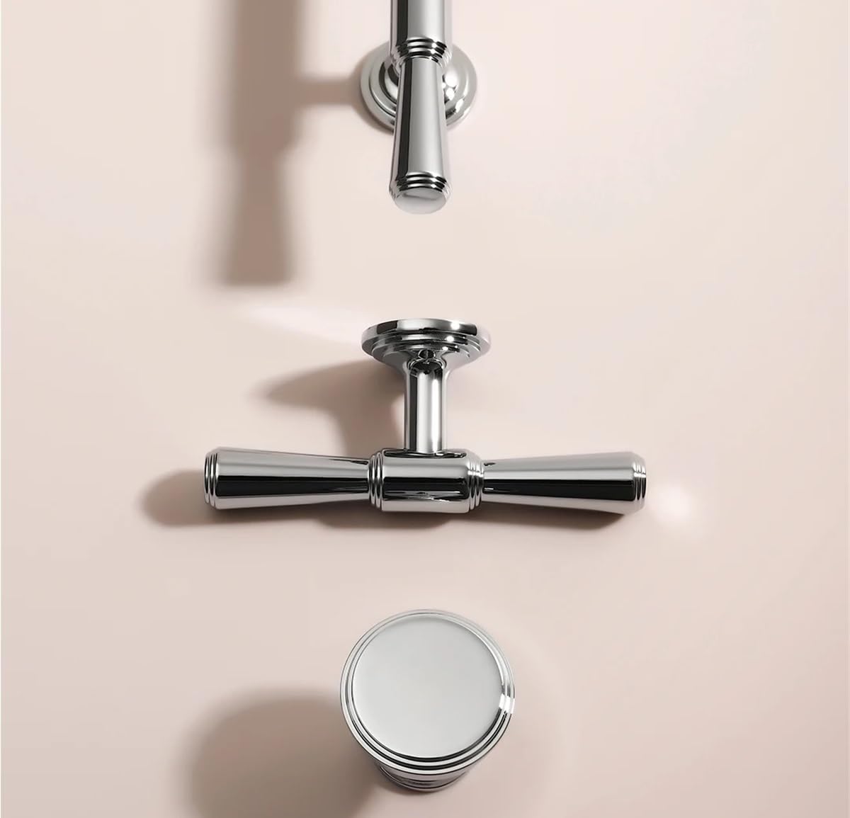 2 tiradores largos de latón macizo cromado plateado brillante de lujo modernos y minimalistas para armario de cocina (distancia entre agujeros: 320 mm)