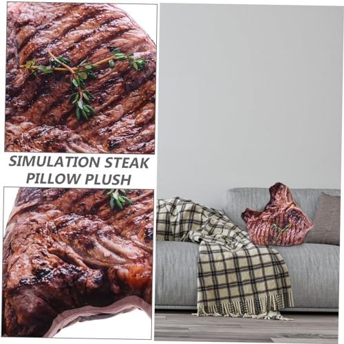 Oreiller de steak peluche VANZACK : coussin de simulation doux pour maison