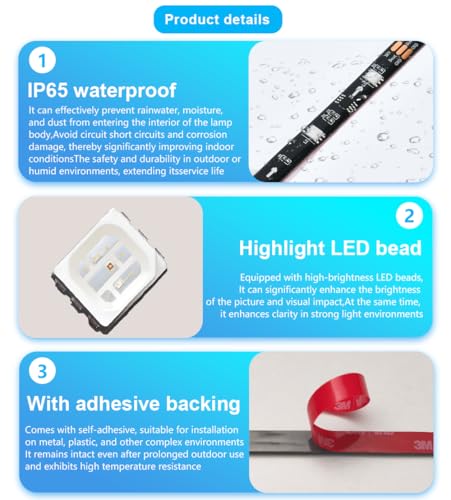 Tira LED RGB para TV impermeable con cámara AI 55-65 pulg miniatura 6