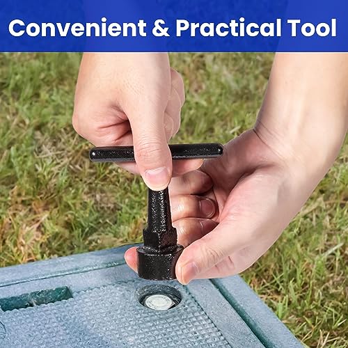 Image of Enhon Curb Box Wrench for Pentagon Curb Boxes, Water Meter Wrench for Penta Socket, T Handle Penta Tool, Water Valve Shut Off Tool (1 Pack,Black)