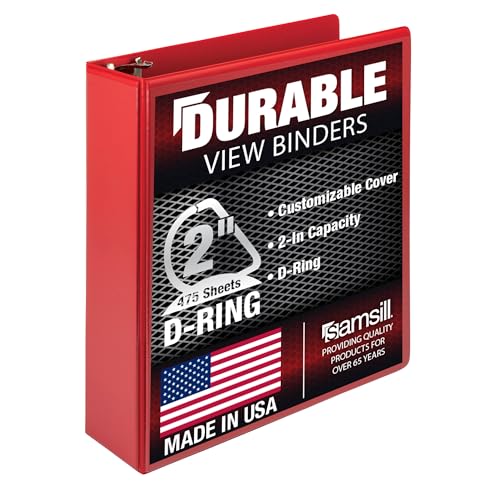 Samsill Durable 2 inch 3 Ring Binder, Made in USA, D Ring...