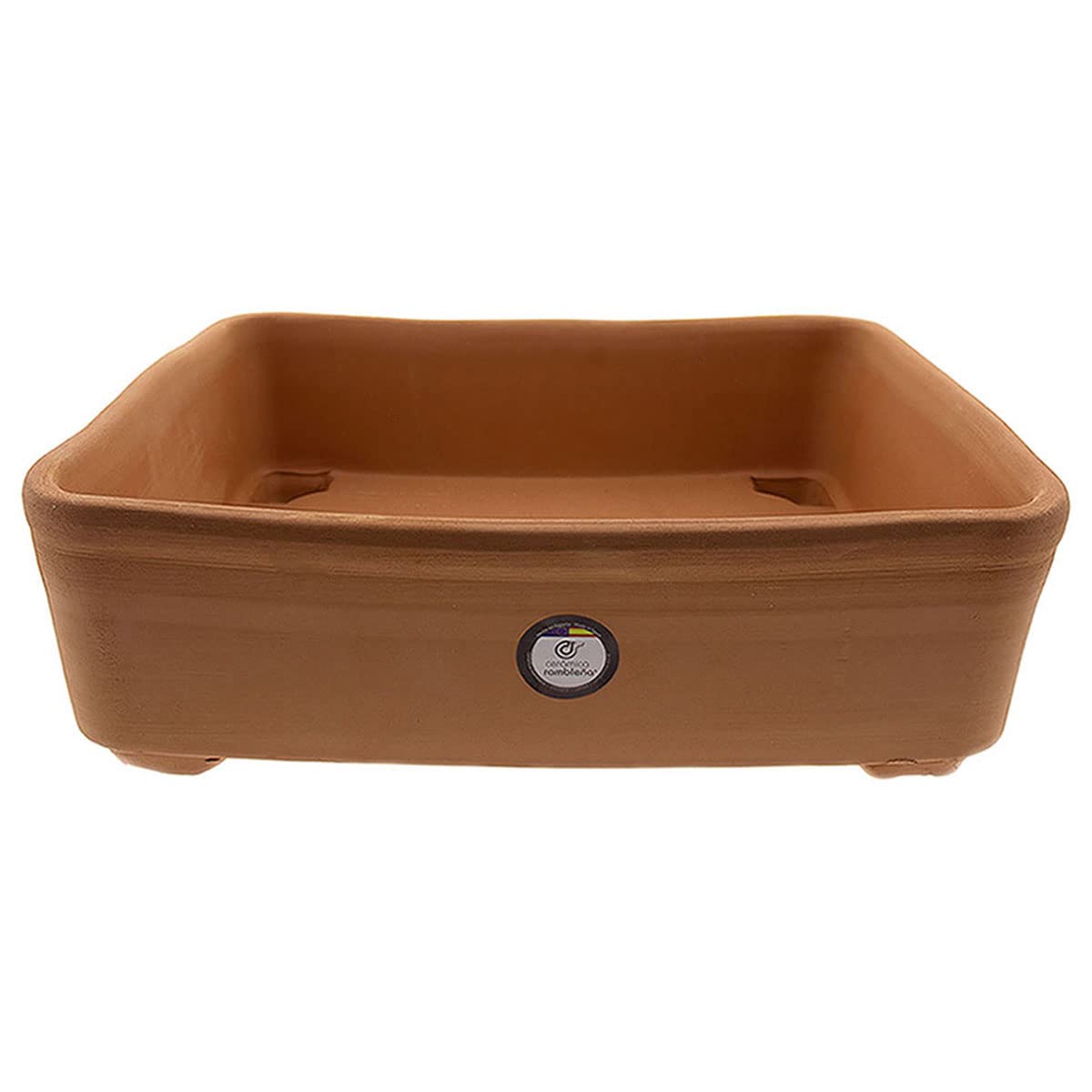 CERÁMICA RAMBLEÑA | Macetas bonsais | Maceteros para bonsais | Bonsai macetas | Maceta Bonsai Barro Rojo - Modelo J39 | 33x26.5x10 cm