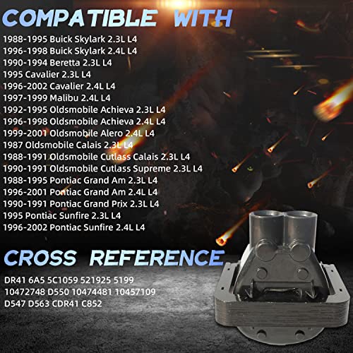 Pldde Set Of 1 New Ignition Coil On Plug Pack With Boot Compatible With Buick/Pontiac/Oldsmobile 2.3L 2.4L L4 #TOP1