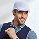 PORSYOND Herren Schirmmütze Schiebermütze Mann Baskenmütze Gatsby Newsboy Flatcap Herren Barett Cap (Hellgrau, Gummiband)