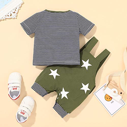 NCONCO Baby Peuter Jongen Kleding Set Gestreepte T-Shirt Sterren Overalls Shorts - Image 6