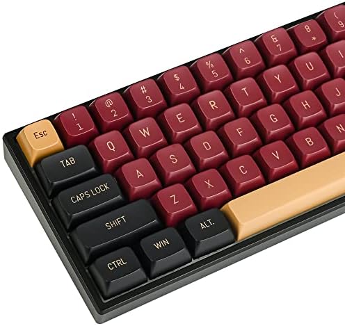Ussixchare 160-Key CSA Profile Keycaps PBT Key Cap Set with 7U Spacebar for US/ISO Layout 60% 65% TKL Mechanical Keyboards (CSA/Red Samurai)