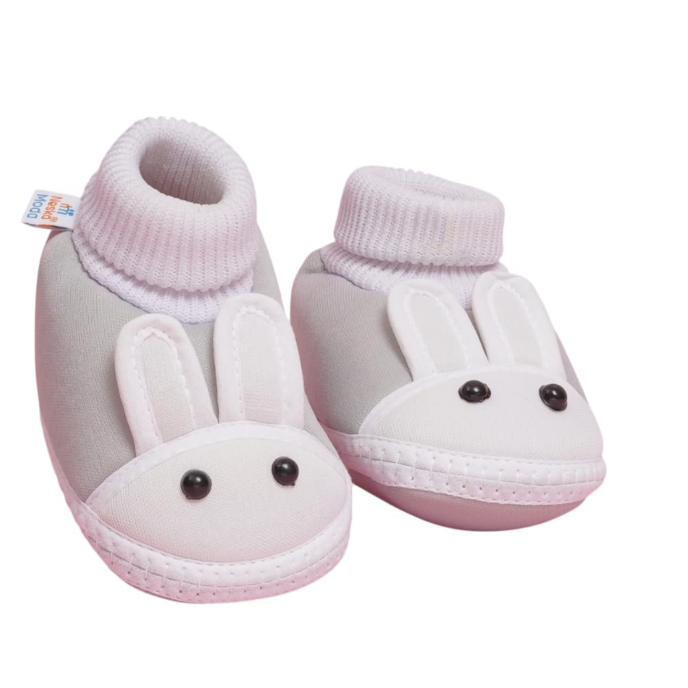 0 To 6 Months Baby Boys & Baby Girls Cute Soft Cotton Pre-Walker Rabbit Face Booties -BT4888-image-13