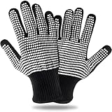 Teenitor 2 Pcs Heat Resistant Gloves With Silicone Bumps, Heat Resistant Gloves For Sublimation, Heat Protection For Hair Styling White