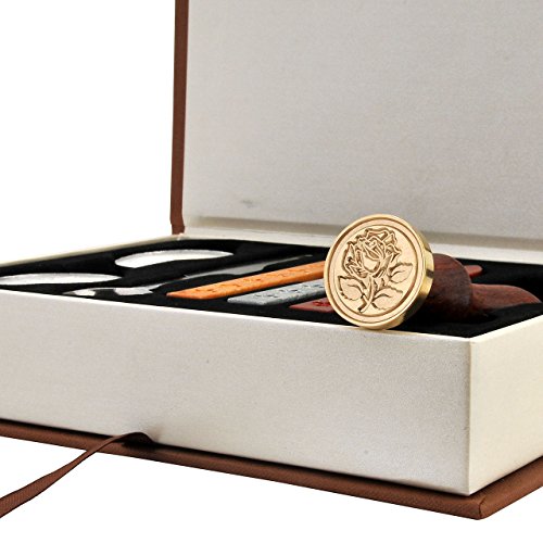 The Rose Wax Seal Stamp Set, Yoption Classic Vintage Seal Wax Stamp Set, Retro Seal Stamps Maker Gift Box Set (The Rose #3) #TOP1